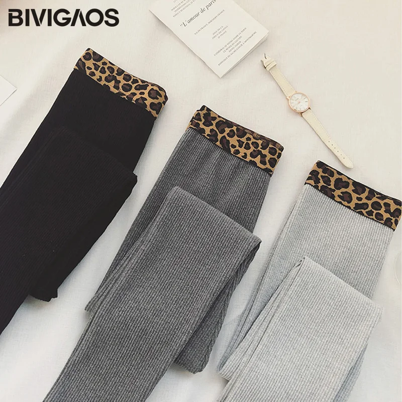 BIVIGAOS 2019 весенние корейские женские Стиль досуга Модные леопардовые хлопковые