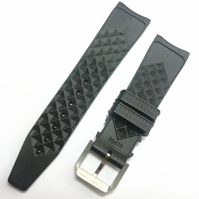 MERJUST Brand 22mm Rubber Silicone Watchband Black Blue Watch Strap For IWC PILOT PORTUGIESER IW323101