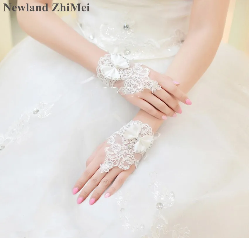 Недорогие перчатки без пальцев Newland ZhiMei цвета слоновой кости элегантные
