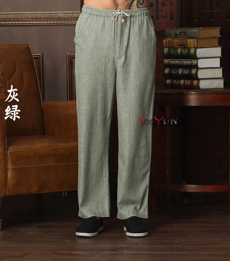 Новое поступление китайские мужские брюки для кунг-фу хлопковые льняные Тай-Чи Wu