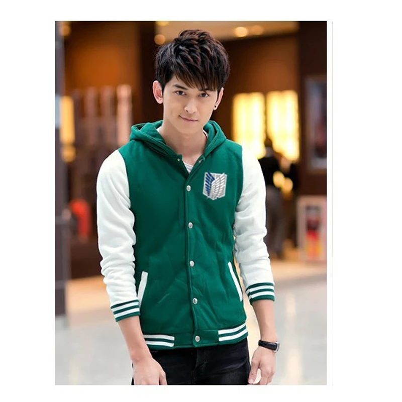 

Cheap Cosplay Anime Costumes Shingeki No Kyojin Attack On Titan jacket Scratched Velvet casual hoodies Sweatshirt for couples
