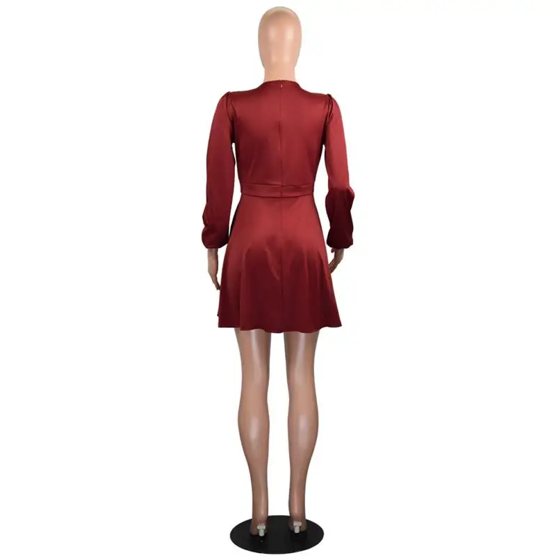 Новое модное платье Милая плиссированная Vestidos 2018 короткие Длинные рукава цвет