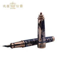 High-end Duke Fountain Pen Exquisite Opera Face-painting Luxury 14k Gold Nib Ink Pen The Best Business Gift Pens with Gift Box