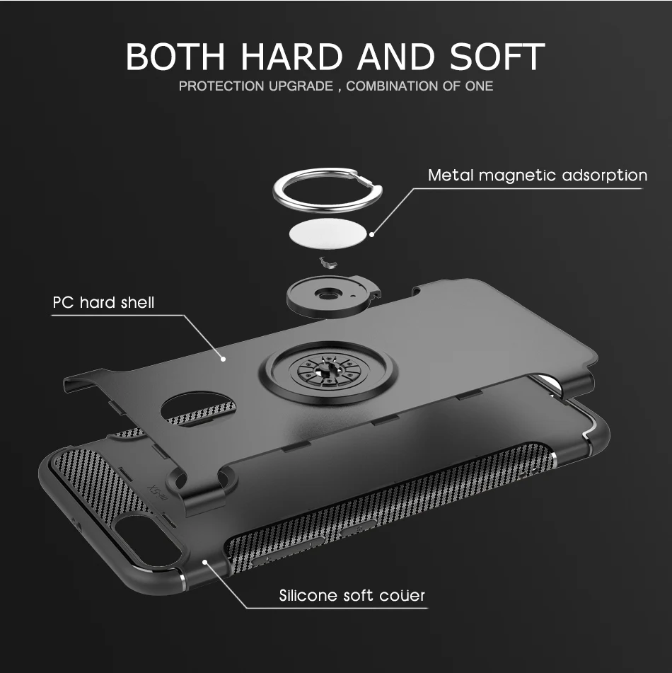 Чехол для huawei P 30 20 10 9 Lite plus mate pro honor 8 lite NOVA 3 S Armor 360 кольцевой держатель магнитный