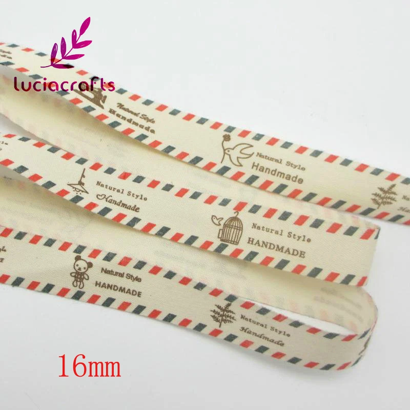 Lucia Crafts 5y/лот печатные ленты DIY Швейные и упаковочные аксессуары Q0402|ribbon pattern|printed