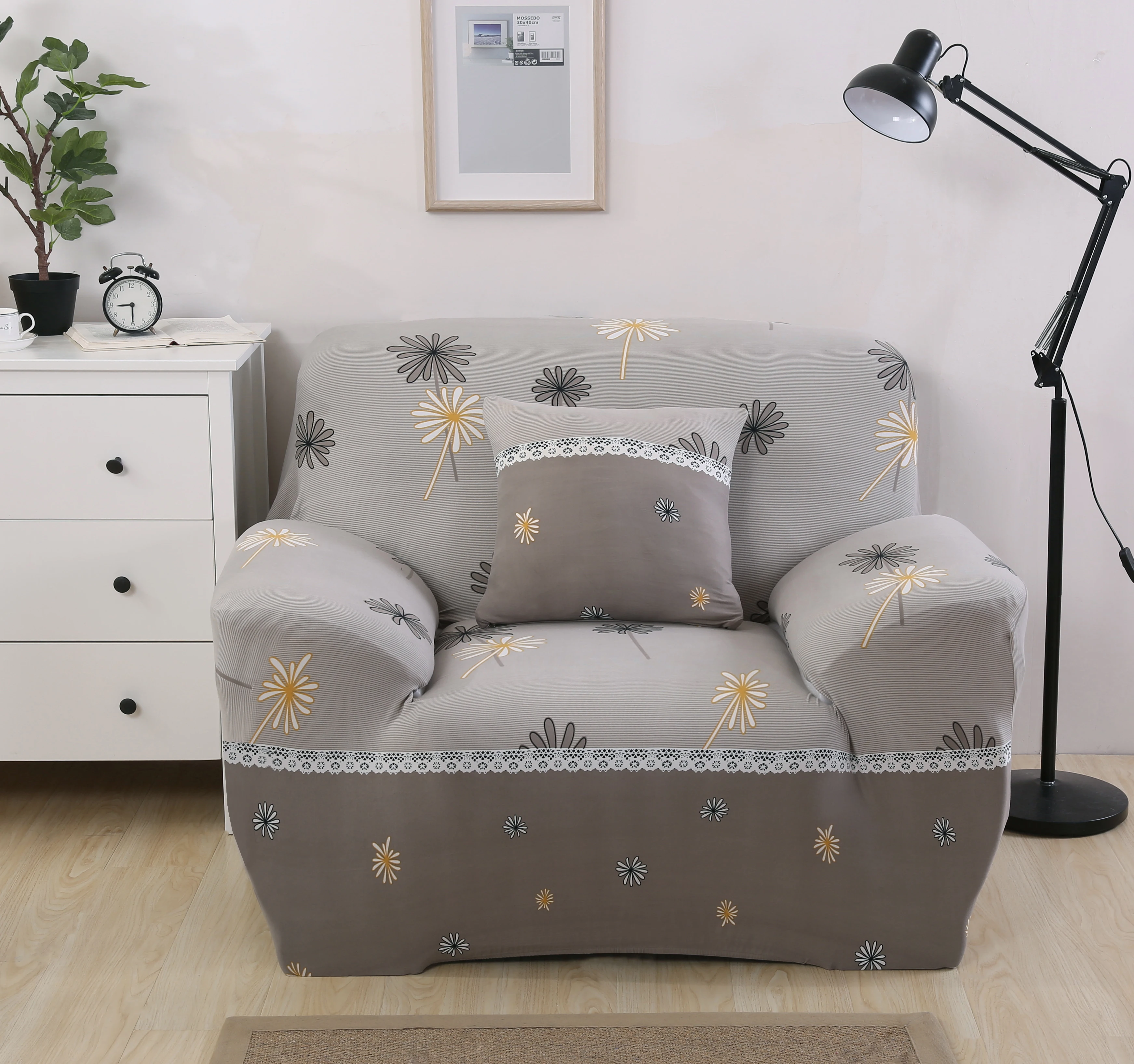 Monily Flower Sofa-slipcover Плотная пленка универсальная Нескользящая эластичная Cubre диван