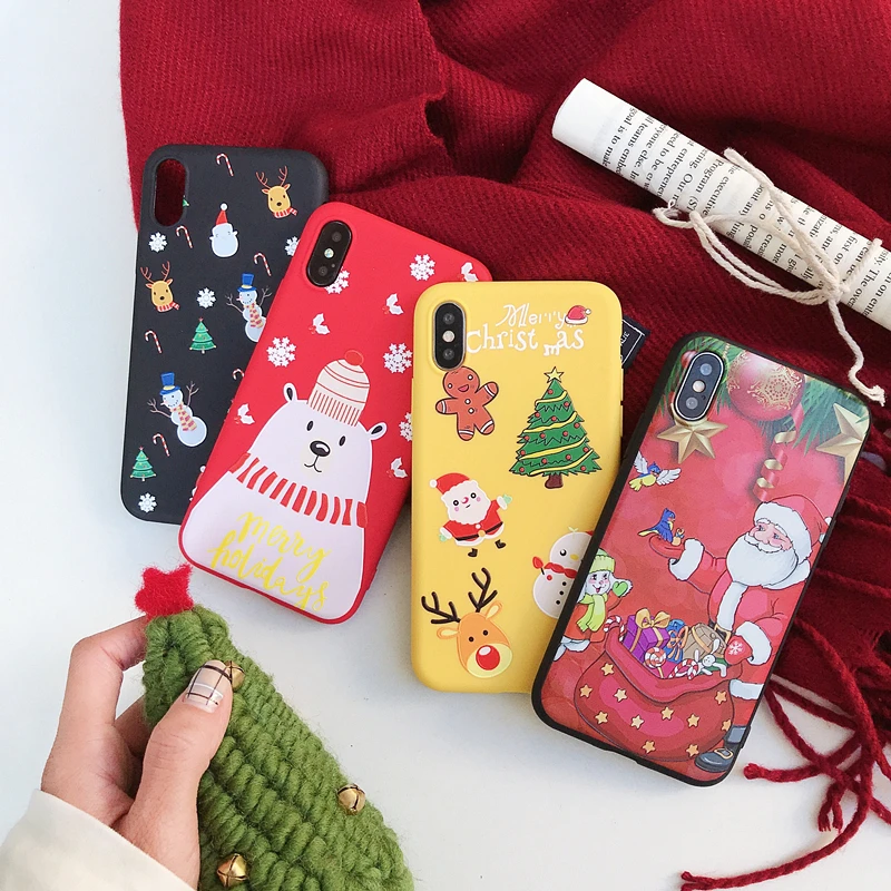 For iphone 6 7 plus 8 fundas Christmas Tree TPU Soft silicone protective cover on for iPhone x xr xs max coque case |