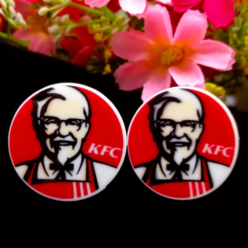 40 шт./лот 30 мм фаст-фуд плоское украшение из смолы плоская спина Кабошон