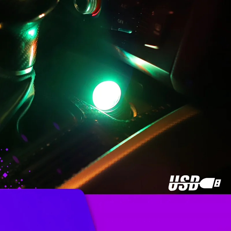 

MINI Car USB Atmosphere Light DJ RGB Mini Colorful Music Sound Lamp USB-C Phone Surface for Festival Party Karaoke
