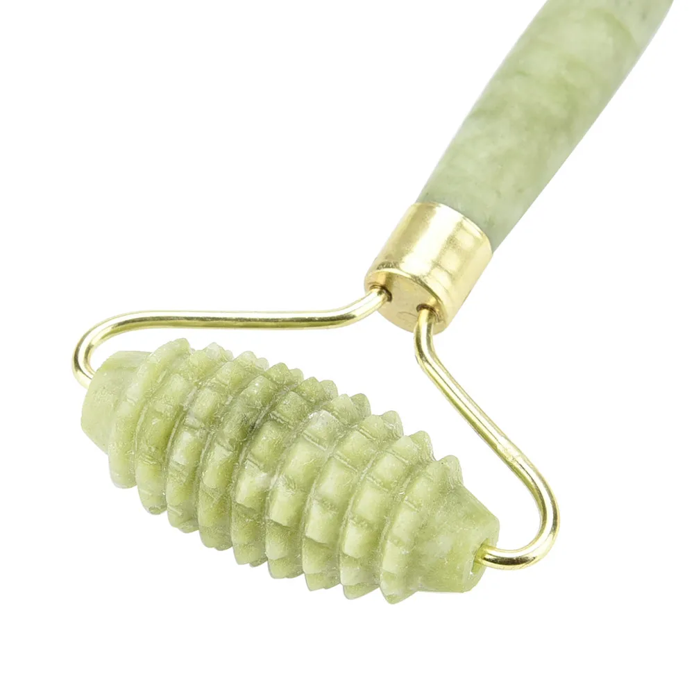 DHL 100PCS Hot selling Natural Double Head Facial Beauty Massage Tool Jade Roller Face Thin Massager Parts | Инструменты