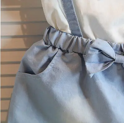 Новая мода для девочек хлопковое платье с короткими рукавами в ковбойском стиле