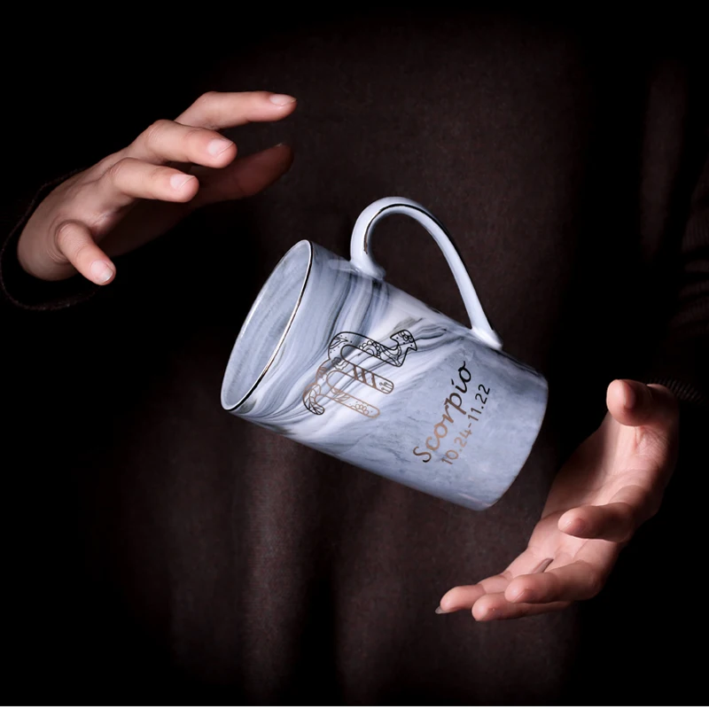 Керамическая кружка со знаками Зодиака в скандинавском стиле Офисная для кофе