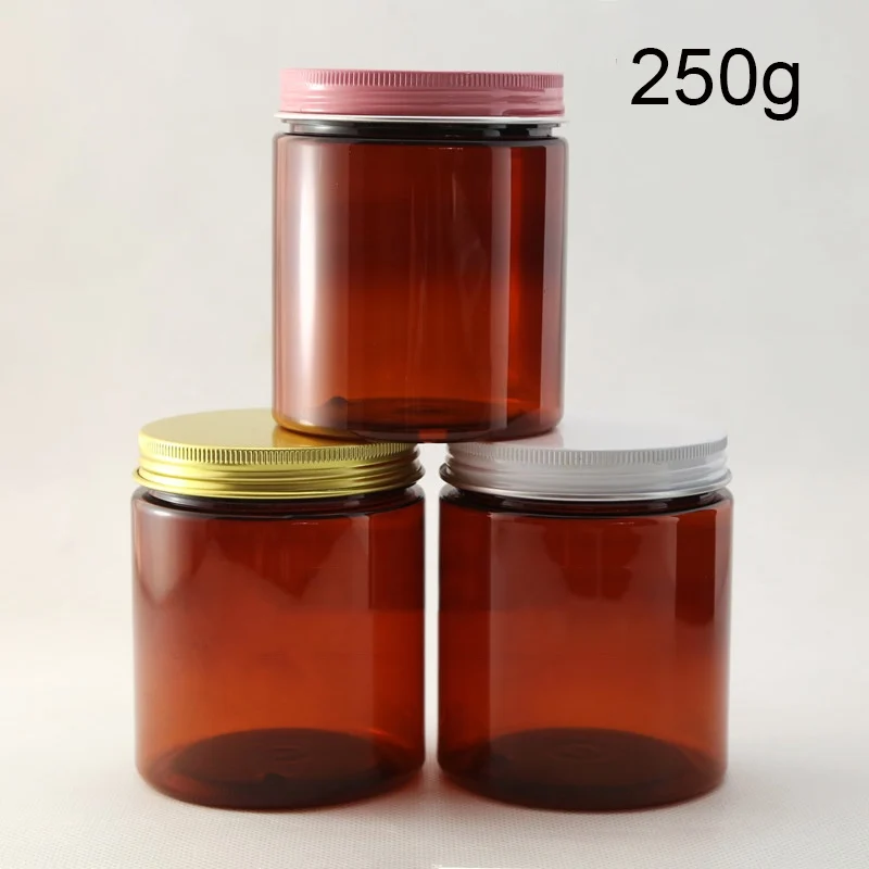 Коричневый Пластик 250g бутылочка для косметического крема многоразового объемная банка для лосьона пустой маска для лица для хранения Контейнеры