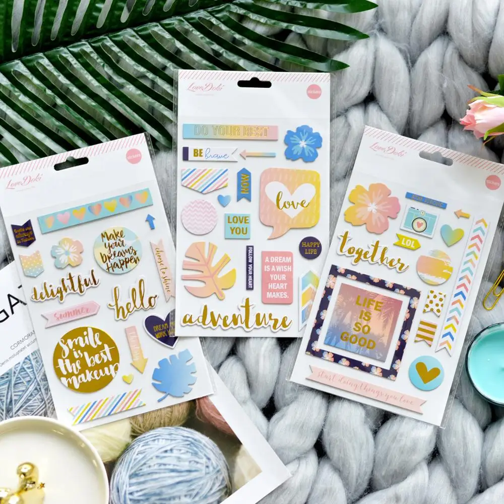 Midodo бумага с покрытием Гавайская летняя позолота самоклеящиеся бумажные