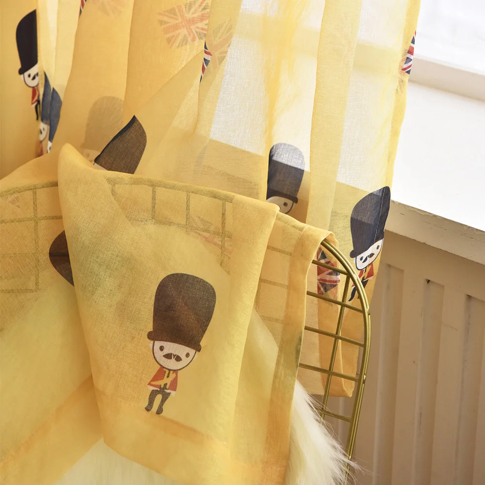 NAPEARL 1 шт. Англия современный мультфильм солдат стиль тюль шторы Высокая