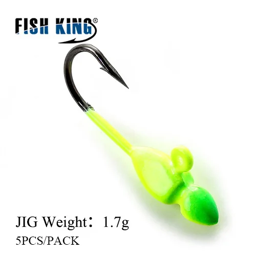 Рыболовный крючок FISH KING, 5 шт./лот, из высокоуглеродистой стали, опрокидывающиеся одиночные крючки, 1,0 г, 1,2 г, 1,7 г, приманки из свинца, наживка на крючок - Цвет: 103-1.7g-004