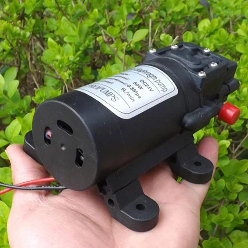 Diaphragm Pump DC 24V 60W motor 5L/Min 0.8Mpa Household Self-Priming High Pressure Water Pumps Booster Circulating | Обустройство