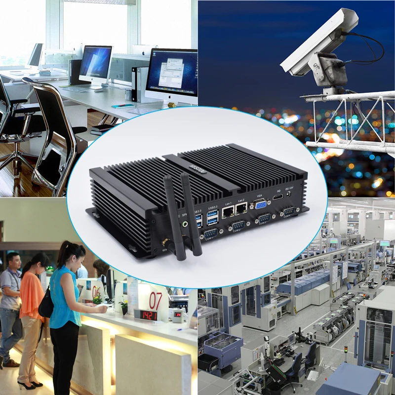 Intel Core i5 3317U промышленный безвентиляторный мини ПК Windows TV Box 4 RS232 Dual NIC 2 LAN pfsense Firewall
