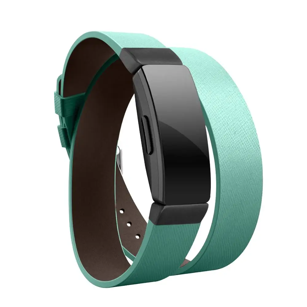 Цветной двойной тур кожаный ремешок для Fitbit Inspire/HR сменный Inspire красный синий