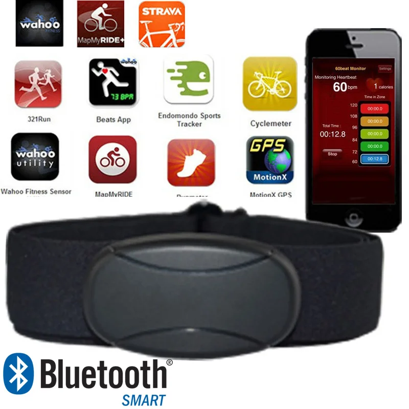 Кардионак для iPhone и Android Wahoo Runtastic Strava 60 Beat iCardio iMaze монитор сердечного ритма Bluetooth |