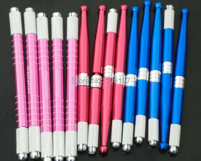 50Pcs Blue Red Pink Color Tattoo Factory Wholesale  Professional Manual Tattoo Permanent Makeup eyebrow Pen salon Free Shipping