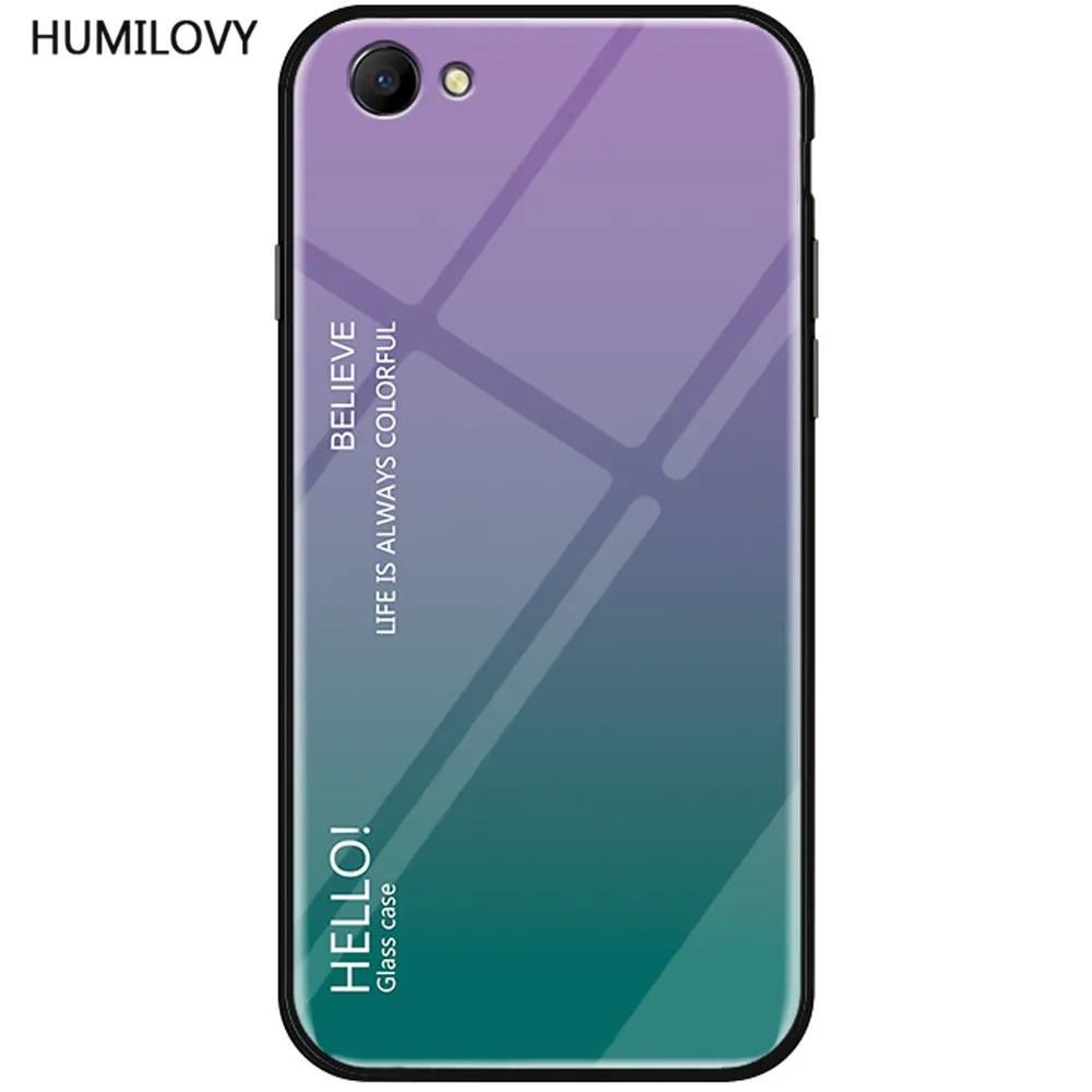 Для OPPO F7 молодежный чехол OPPOF7 с градиентным закаленным стеклом жесткий мягкий TPU