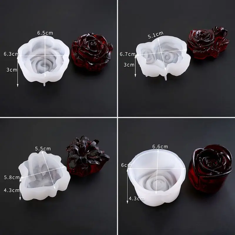 

DIY Jewelry Crystal Epoxy Mould Mirror Three-dimensional Flowers Bright Flower Silicone Mold