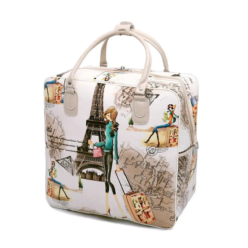

Fashion Women's Cute Travel Bag Girls Lovely PU Leather Shoulder Duffel Bag Tote Large Capacity Luggage Bag LGX62