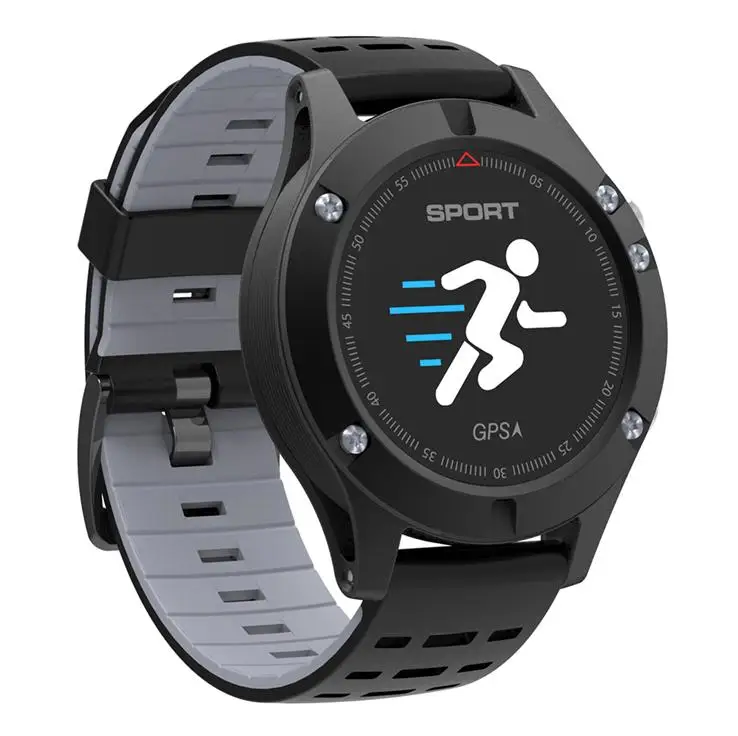 Gray DT № 1 F5 Смарт-часы gps BT монитор сердечного ритма высотомер барометр термометр браслет поддерживает Siri для Android iOS 9,0 - Цвет: Gray
