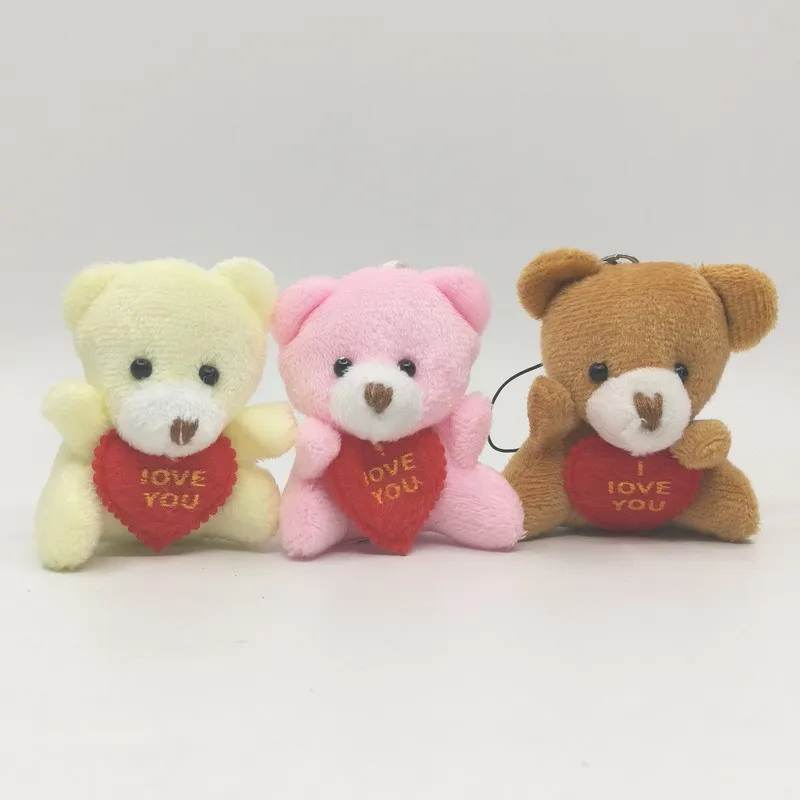 6 см 30 шт маленький плюшевый мишка плюшевые подвески для игрушек I love you в форме