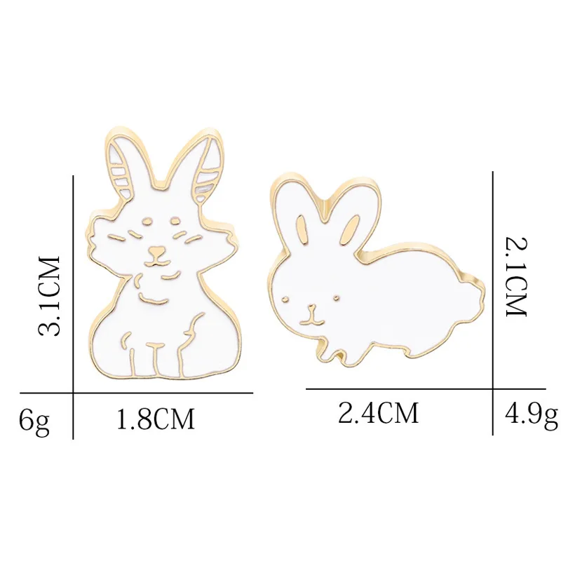 Брошь с изображением белого кролика для женщин и мужчин 2 стиля корейская мода