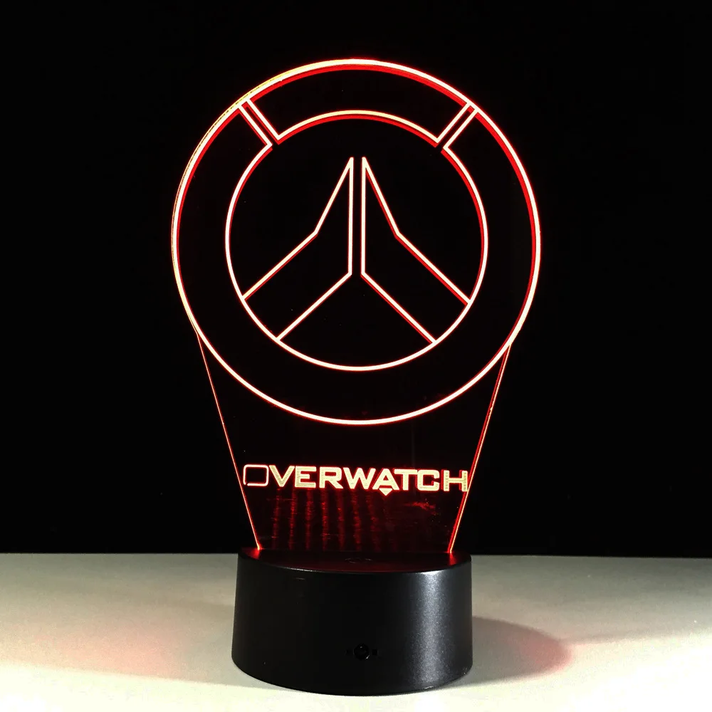 Новинка Overwatch OW 3D Светодиодная акриловая лампа светильник USB Настольная