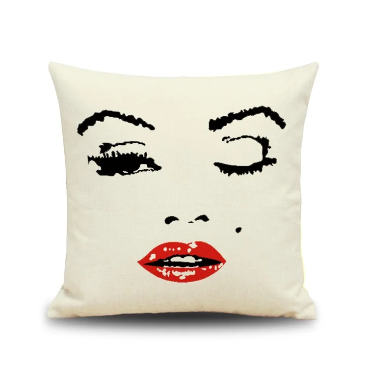 Горячая Распродажа Подушка милая Мэрилин Монро и Одри Хепберн алмофadas 45x45 см