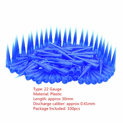 100pcs 22G Needles Конические дозирующие наконечники Клей Дозирующая пластиковая игла 18 г 22 г 25 г конические тупые концы жидкие иглы для дозатора клея 100 шт - Цвет: 100pcs 22G Needles