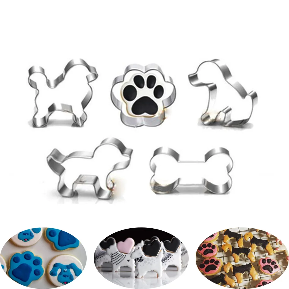 

1 Pcs Cute Cartoon Dog Bone Cookie Cutters Moulds High Quality Stainless Steel Fondant Pastry Biscuit Candy Mold Kitchen Gadgets