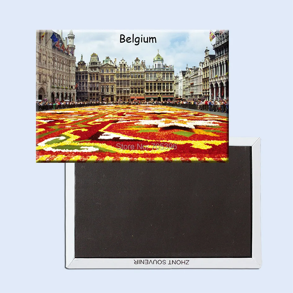 Grand Place Flower ковер Брюссель фотомагниты на холодильник 20764 туристические магниты