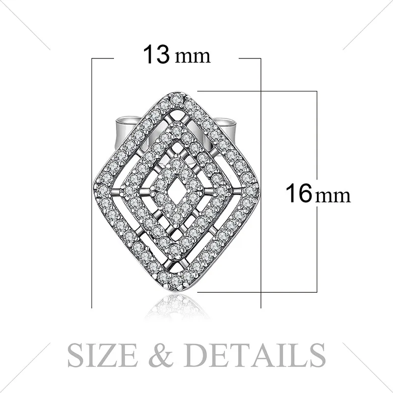 Jewelrypalace 925 стерлингов Серебряные серьги гвоздики Геометрические линии бабочка кубического циркония Модные украшения свадебные
