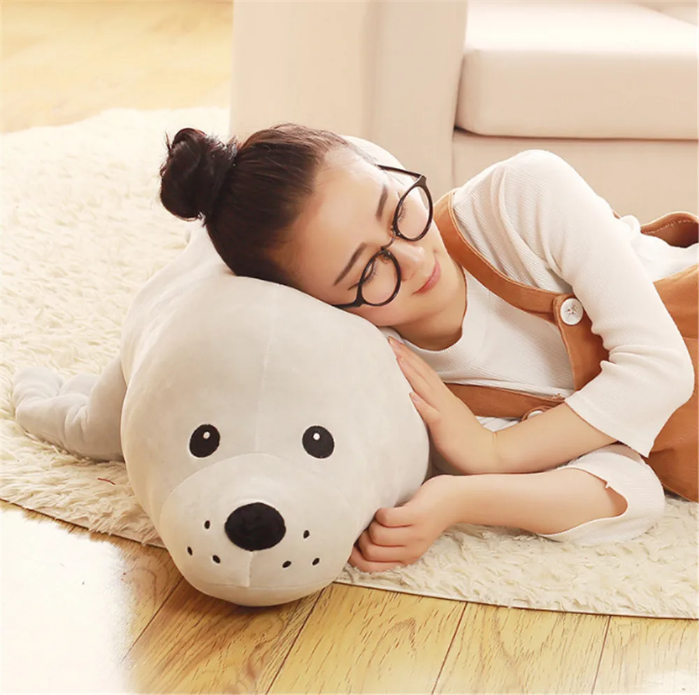 

Fancytrader Large Emulational Animal Sea Lion Plush Soft Toy Big Stuffed Cartoon Seal Doll Pillow Kids Present 47inch 120cm