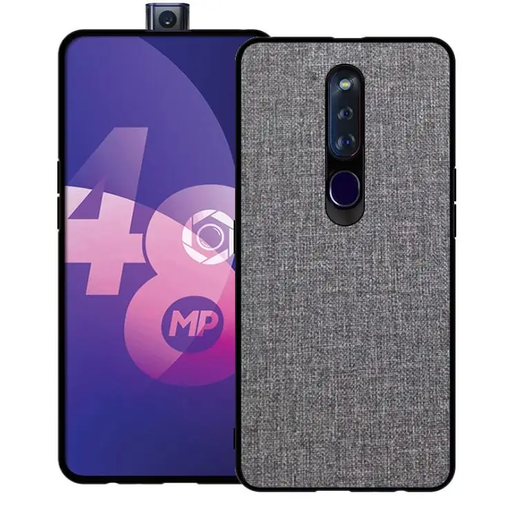 Для oppo f11 pro чехол ткань Жесткий ПК роскошная ретро кожа мягкий TPU край полное