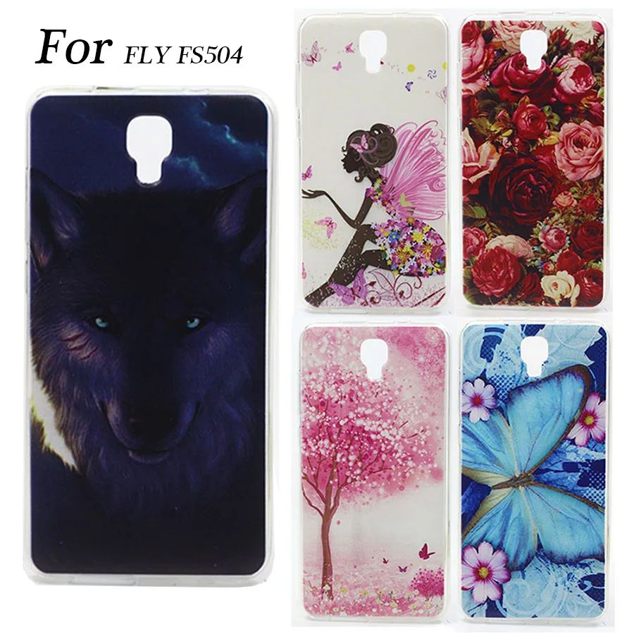 ZAGTER Чехлы для мобильных телефонов Fly Fs504 5 0 дюймов чехол мягкий Tpu Тигр Волк с