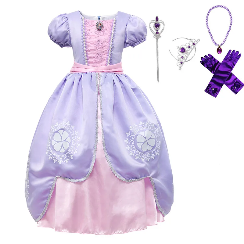Dress Set-6 Роскошная детская одежда принцессы Софии; летнее платье для костюмированной вечеринки; маскарадный костюм для детей на день рождения; нарядное платье Софии - Цвет: Dress Set-6