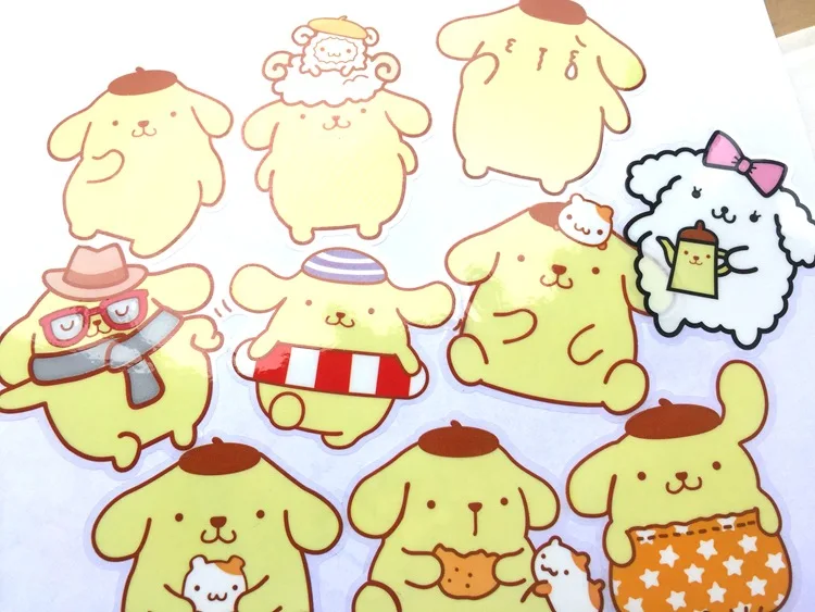 100 листов/лот adesivos водонепроницаемые pompom purin серии аниме наклейки pegatinas наклейка в