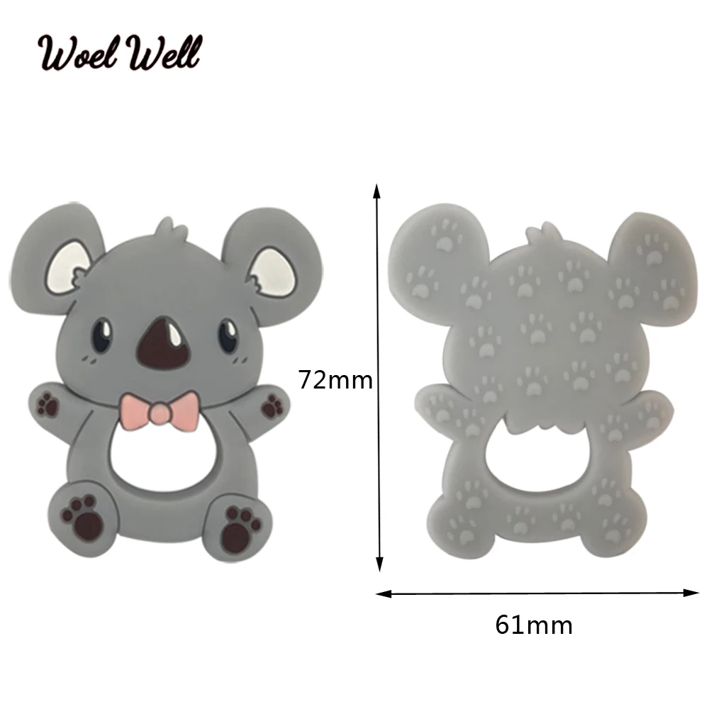 10 шт. Еда Класс Силиконовые Прорезыватели для зубов животных Коала кулон зубной