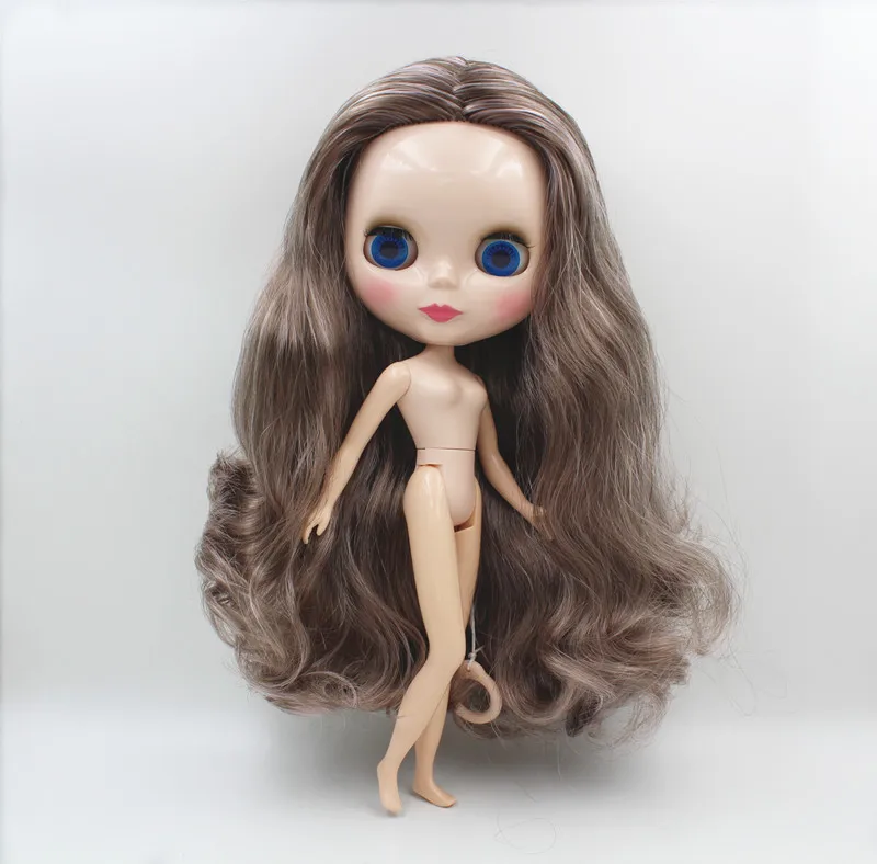 Кукла Blygirl, кукла Blyth, серая, смешанные цвета, без челки и кудрявых волос, обычное тело, 7 шарнирных кукол, куклы «сделай сам», можно менять тело