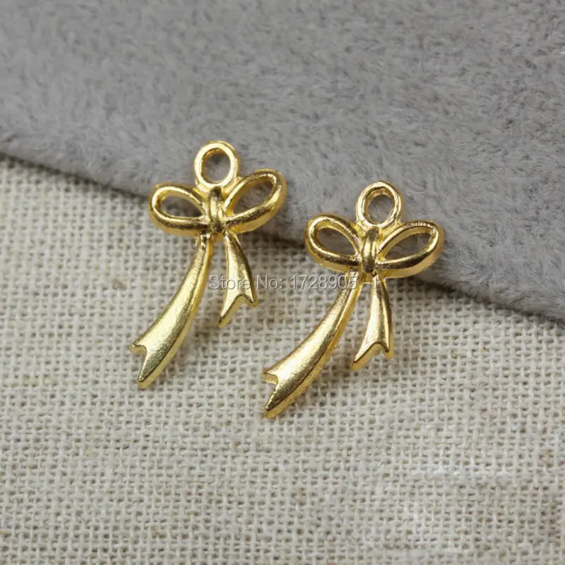 

Gold Bow Charm Pendant 10pcs 20*11*2 mm Metal Gold Tone Bow Knot Bowtie Charms Antique Zinc Alloy Charms Pendants