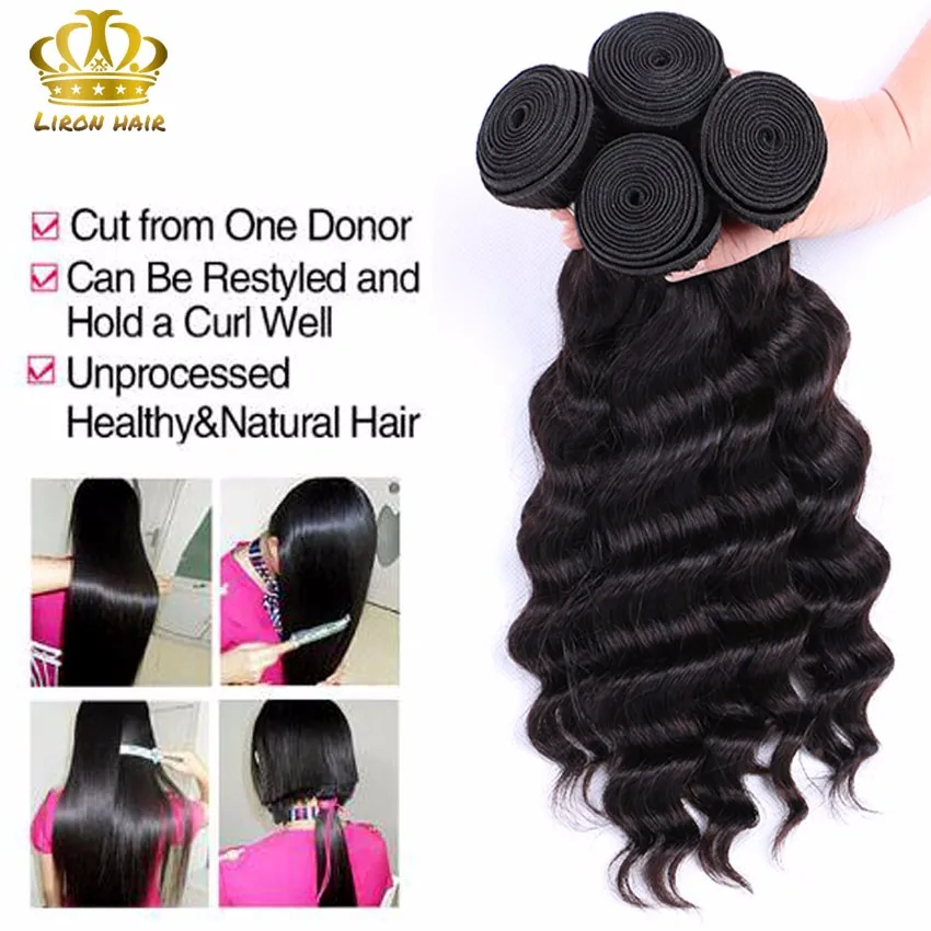 Распродажи 8a: швейные weave России Рыхлый Глубокий Волна Девственные Sunber Волос Пляж