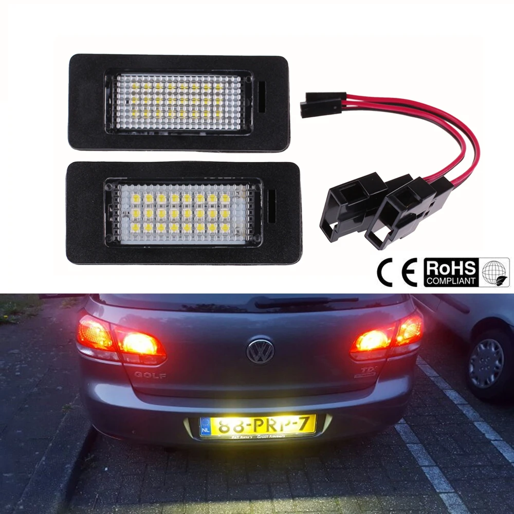 2 шт. без ошибок 18SMD Автомобильный светодиодный номерной знак лампа OEM Замена для