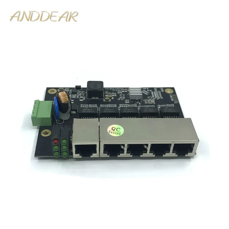 Неуправляемый 5 портов 10/100 м промышленный Ethernet коммутатор модуль PCBA плата OEM