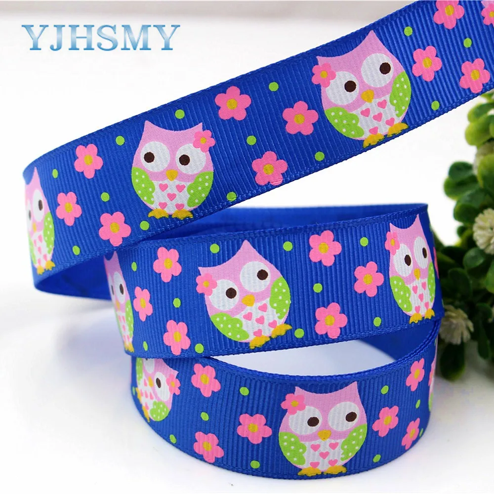 YJHSMY H 17531 1069 10 ярдов 22 мм мультфильм сова термопечать grosgrain Свадебные аксессуары