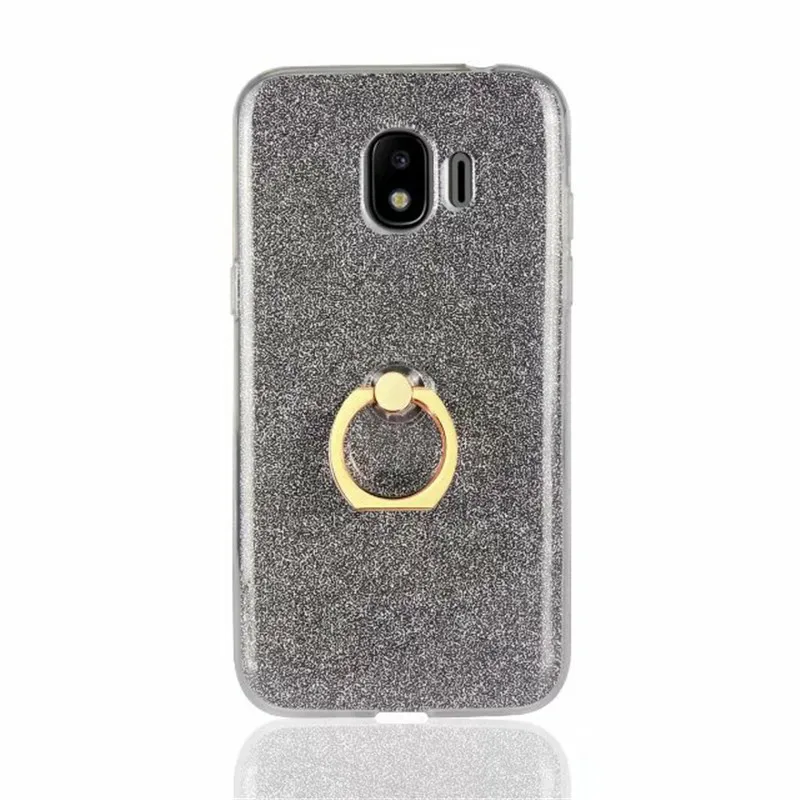 For Samsung Galaxy J2 Pro 2018 mobile phone case clear silicone soft shinning glitter cover with Ring holder |